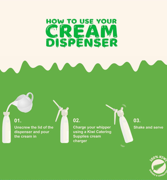 White Whipped Cream Dispenser 0.5L (Aluminium) - Kiwi Catering Supplies
