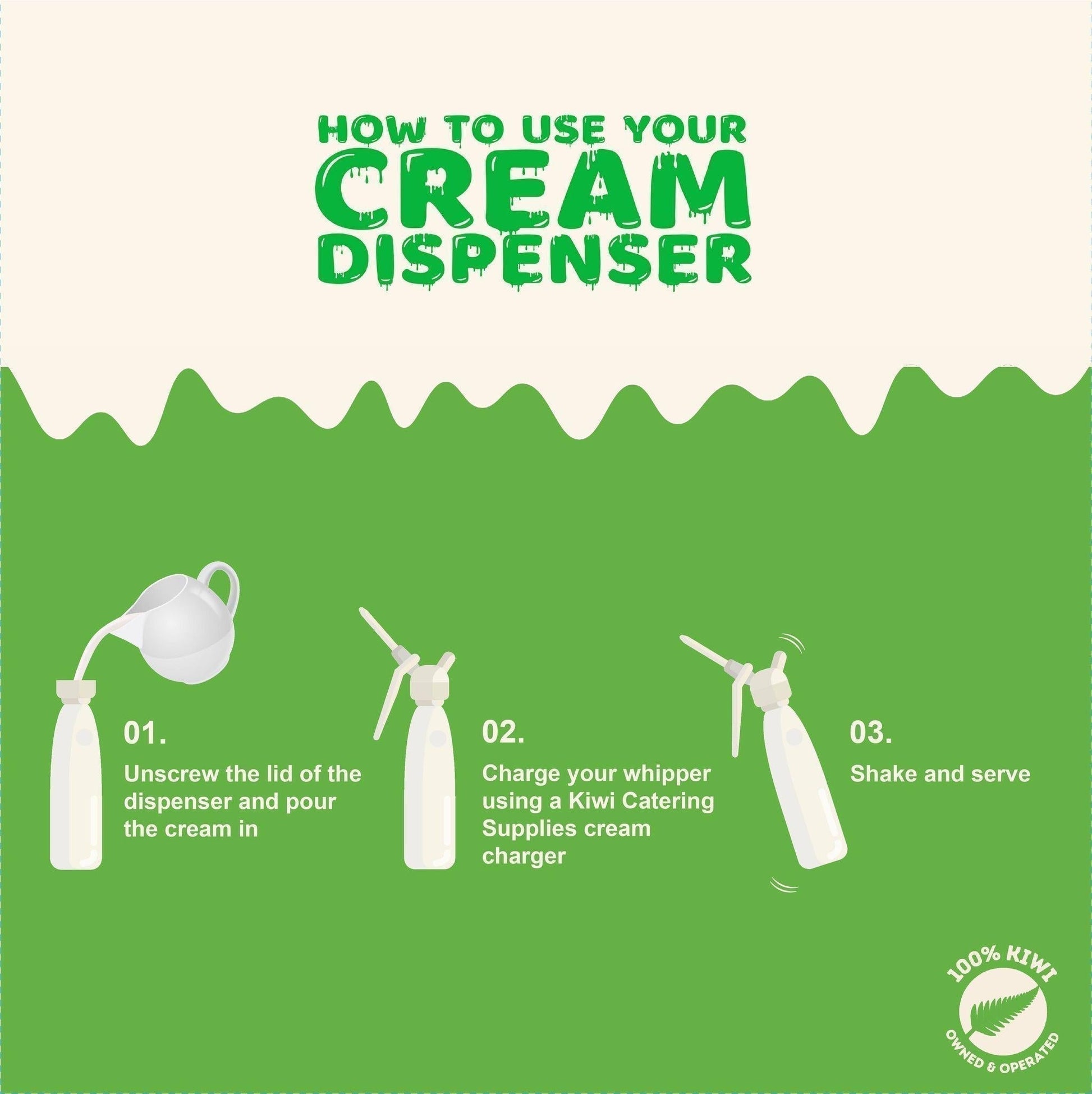 Aluminium Whipped Cream Dispenser 0.5L (4 Colours Available) - Kiwi Catering Supplies