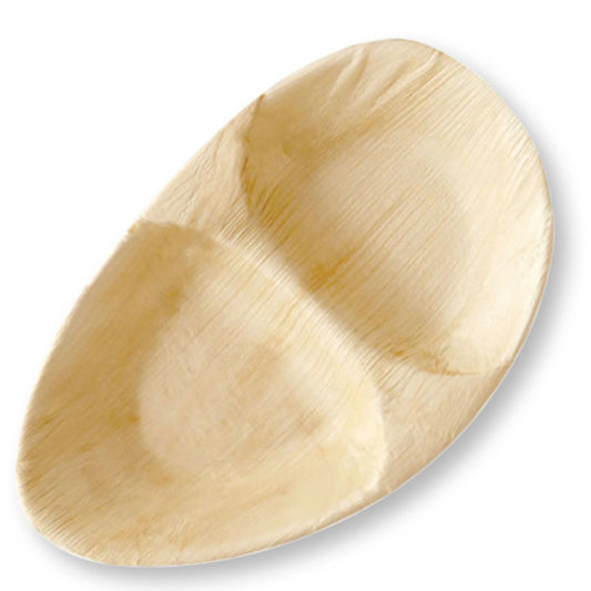 Palm Leaf Oval Double Dish (25 PACK)
