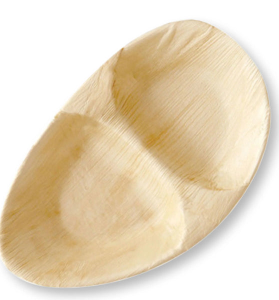 Palm Leaf Oval Double Dish (25 PACK)