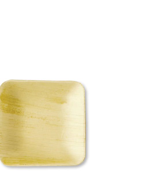 Palm Leaf Square Plate 10 x 10cm (25 PACK)