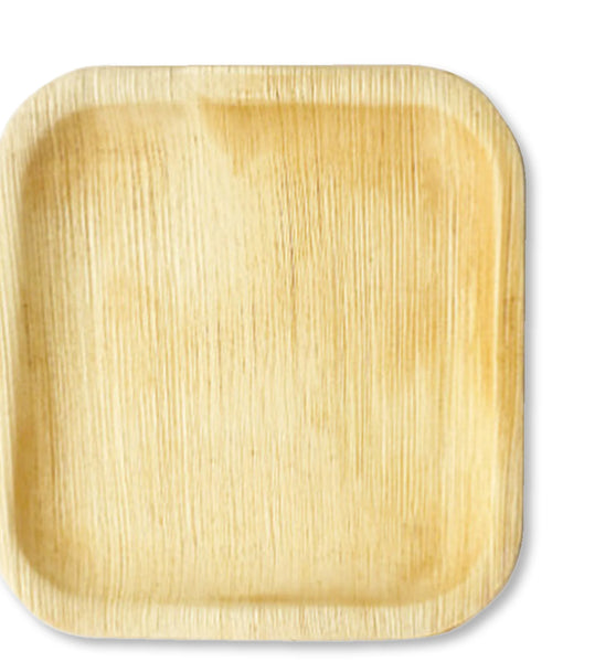 Palm Leaf Square Flat Plate 20cm (25 PACK)
